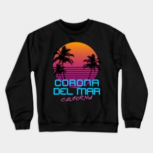 Corona Del Mar California Retro 80's Crewneck Sweatshirt